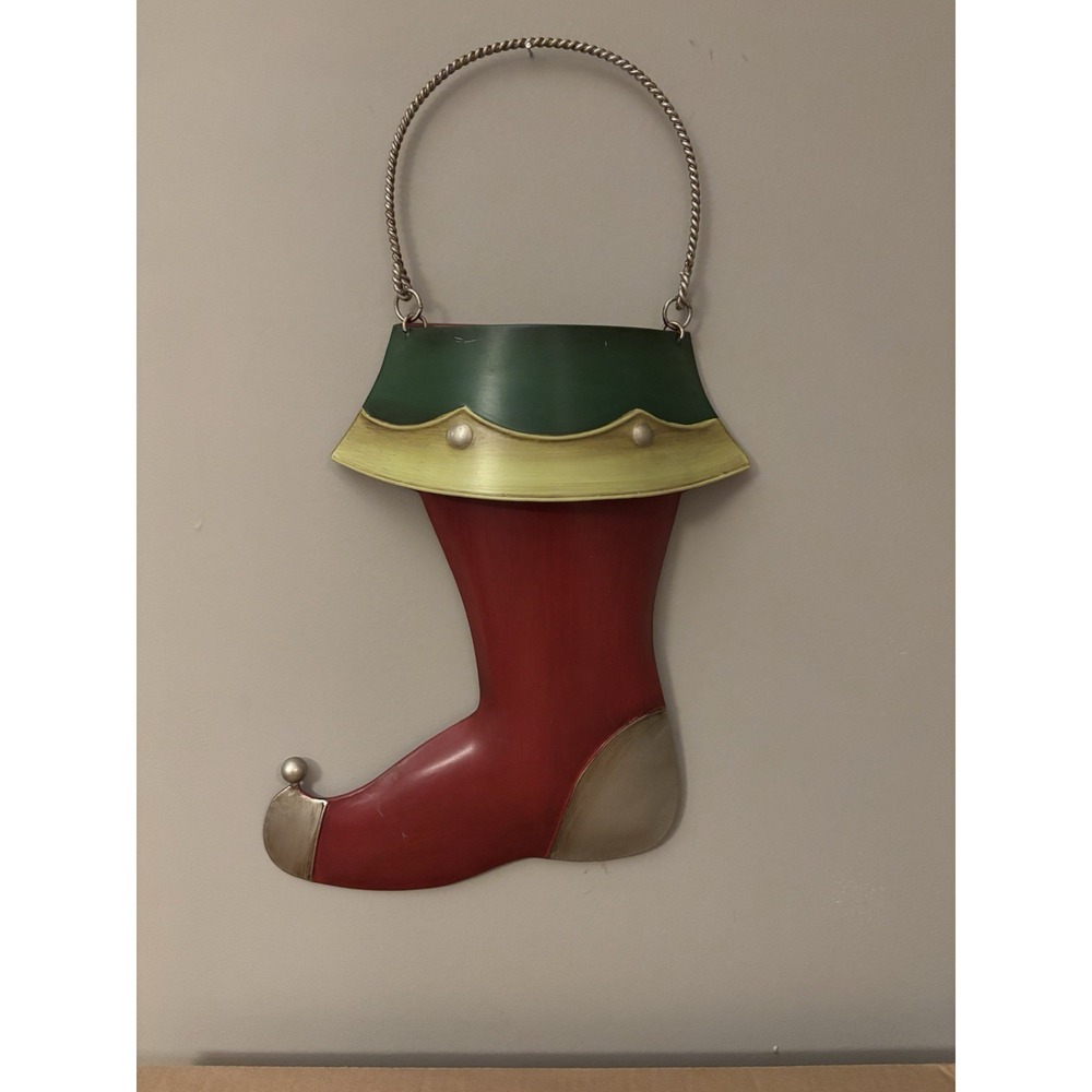 Southern Living At Home Santa's Boot Metal Christmas Decor Holiday Decor